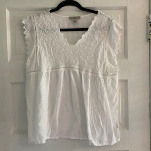 White embroidered Bass shirt